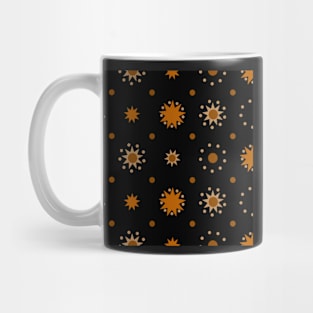 Suns and Dots Dark Orange on Black Repeat 5748 Mug